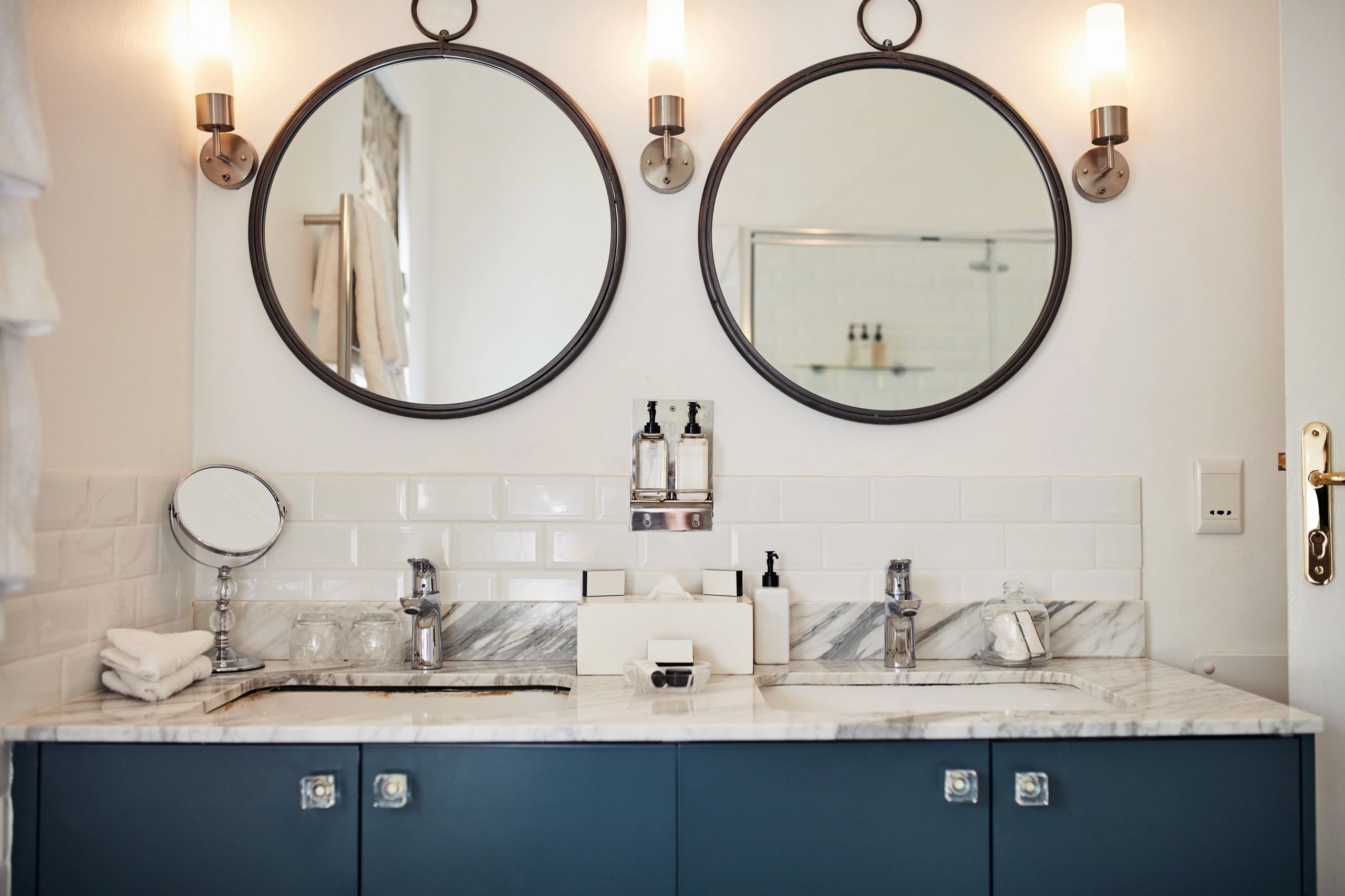 Finished modern bathroom interior